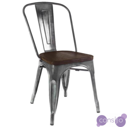 Кухонный стул Tolix Chair Wood Zinc designed by Xavier Pauchard in 1934