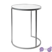 Приставной стол Round Table Marble chrome белый мрамор