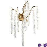 Бра с декором в виде ветвей с хрустальными подвесками Fairytree Gold Crystal Wall Lamp