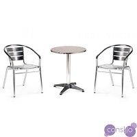 Мебель из ротанга, круглый стол и стулья, комплект на 2 персоны хром