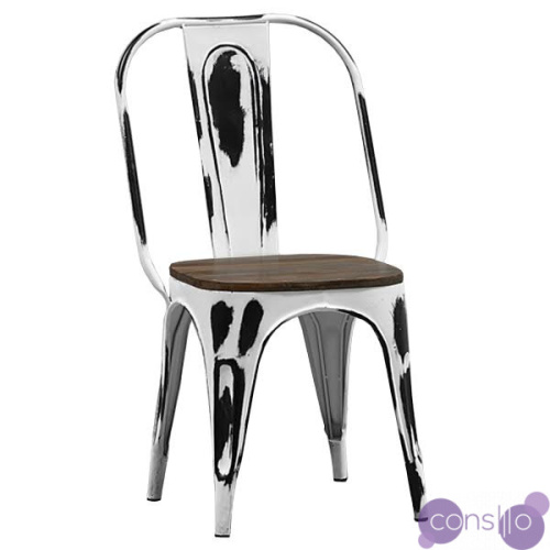 Кухонный стул Tolix Marais Chair Vintage White Wood designed by Xavier Pauchard in 1934