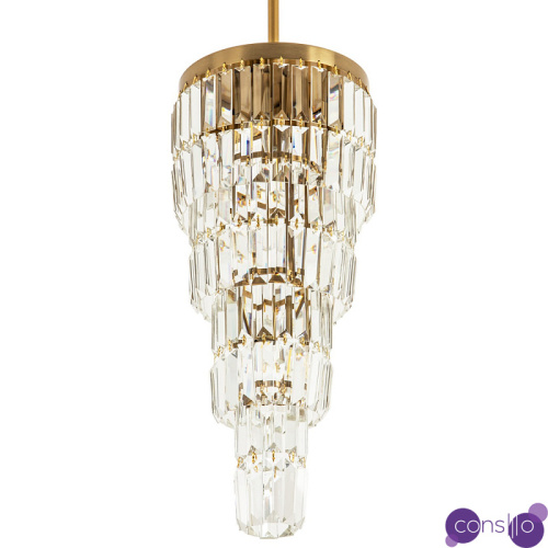 Многоярусная люстра с прямоугольными хрустальными подвесками Allard Crystal Chandelier