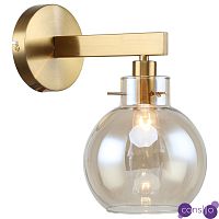 Бра с плафоном коньячного цвета Carmella Globe Brass