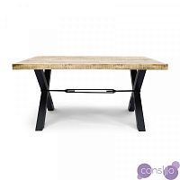 Обеденный стол деревянный с черными ножками 160 см Дхату