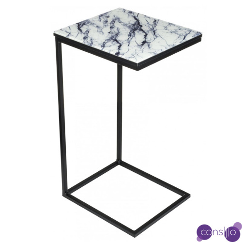 Приставной стол Zermatt Side Table white marble