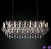 Подвесной дизайнерский светильник 19th C. Rococo Iron & Clear Crystal Rectangular Chandelier 51" by Restoration Hardware