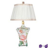 Настольная лампа белая с принтом Роза Rose