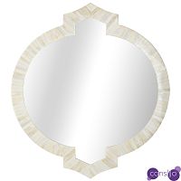 Зеркало Bone Inlay Round Mirror white