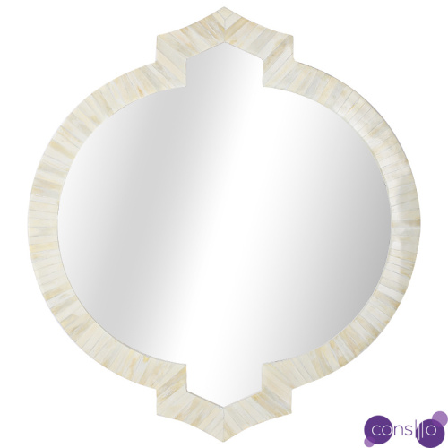 Зеркало Bone Inlay Round Mirror white