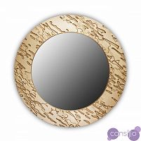 Золотое зеркало круглое настенное FASHION RIZO