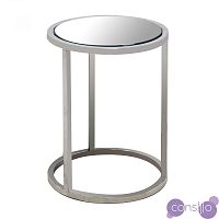 Приставной столик зеркальный круглый с металлическим каркасом Intorno