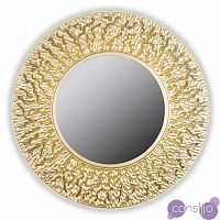 Золотое зеркало круглое настенное CORAL