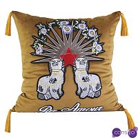 Декоративная подушка с вышивкой Стиль Gucci Two Dogs Cushion