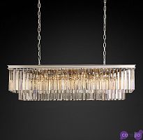 Подвесной дизайнерский светильник 1920s Odeon Clear Glass Fringe Rectangular Chandelier 49" by Restoration Hardware