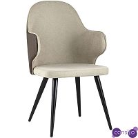 Стул Miruna Fabric and Leather Chair с Подлокотником