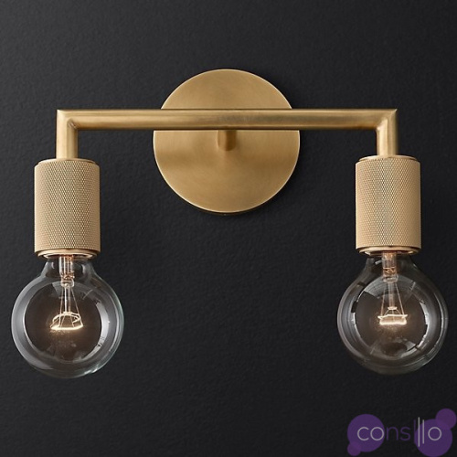 Бра RH Utilitaire Double Sconce Brass