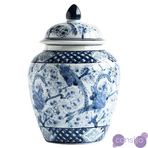 Китайская чайная ваза Blue birds