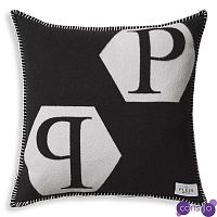 Подушка Philipp Plein Cushion Cashmere PP Logo 65 x 65 Black