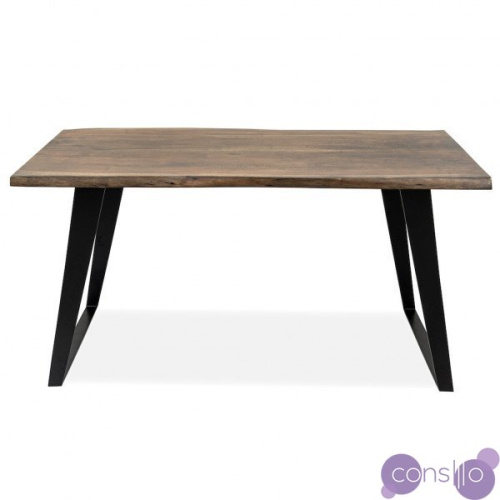 Обеденный стол деревянный с черными ножками 150 см Дживан Sigar black