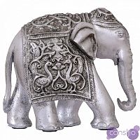 Статуэтка слон в попоне с птицами серебро Слон 2