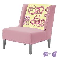 FUN Armchair Snakes Pink-Yellow Дизайнерское кресло с цветным принтом