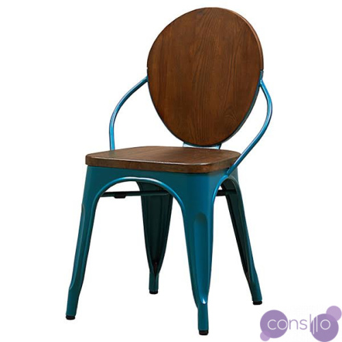 Стул Tolix chair Wooden Turquoise designed by Xavier Pauchard