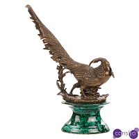 Статуэтка бронзовая птица на фарфоровой подставке Bird