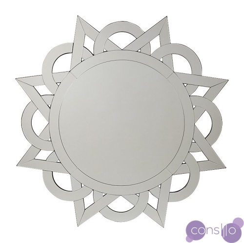 Зеркало круглое большое венецианское в фигурной раме диаметр 101 см Silba