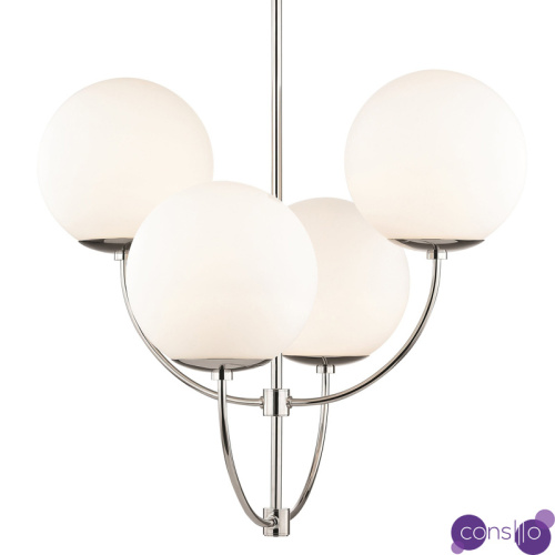 Люстра Breasal White Matte Balls Chandelier Chrome