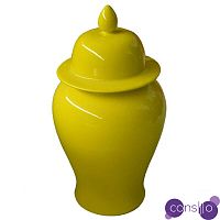 Китайская ваза с крышкой желтая