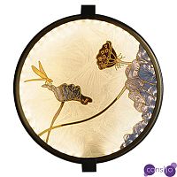 Настенный светильник Lotus Flowers and Dragonfly Round Wall Lamp