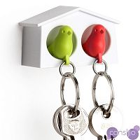 Держатель+брелок для ключей двойной mini sparrow зеленый-красный