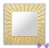Золотое зеркало квадратное настенное SUNSHINE (square gold)
