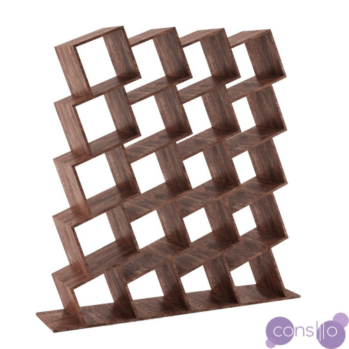 Стеллаж деревянный дизайнерский широкий орех Матрица на 4 от Odingeniy