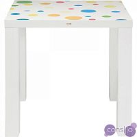 Приставной столик белый с рисунком 76 см Круги Pointe