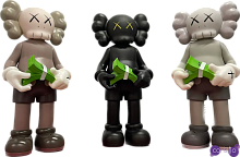 Kaws Dollar Brown, Grey, Black 28 см