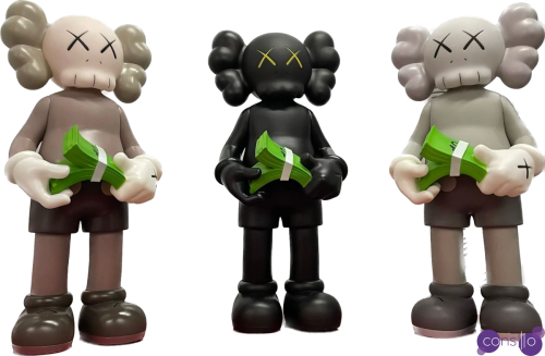 Kaws Dollar Brown, Grey, Black 28 см