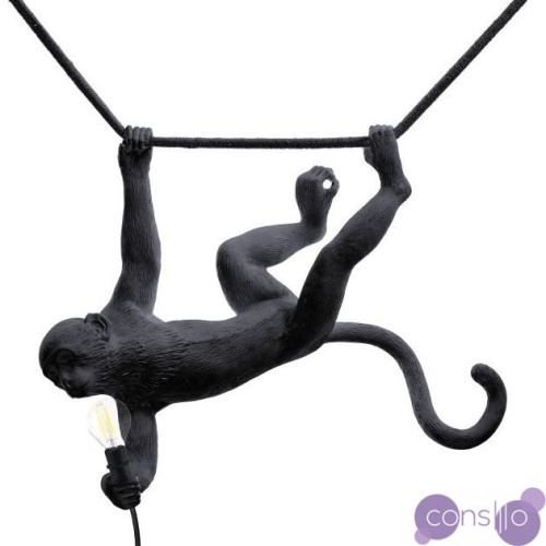 Подвесной светильник Seletti The Monkey Lamp Swing Black designed by Marcantonio Raimondi Malerba