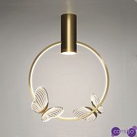 Потолочный светильник с декоративными светящимися бабочками  Butterfly Double disk F