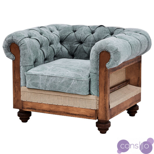 Кресло Deconstructed Chesterfield Armchair Gray Blue