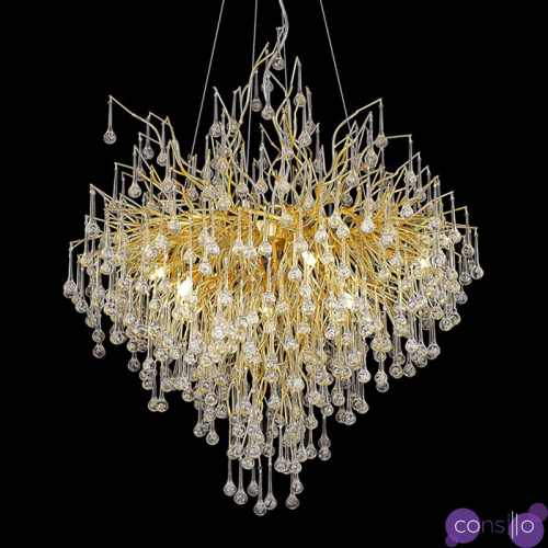 Дизайнерская люстра Freezing Rain Small Золотистая Дизайнерская люстра Freezing Rain Small Золотистая