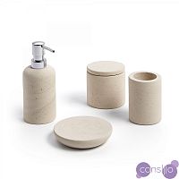 Набор аксессуаров для ванной из бежевого мрамора 4 предмета