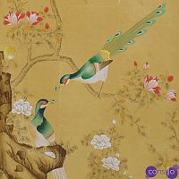 Обои шинуазри Japanese Garden Original colourway on Sienna Earth India tea paper