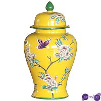 Ваза с крышкой Porcelain Yellow Garden Vase