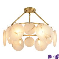 Дизайнерская люстра с круглыми мраморными подвесами Round Marble Pendants