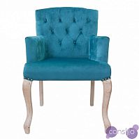 Классическое кресло Deron голубое с состаренными ножками