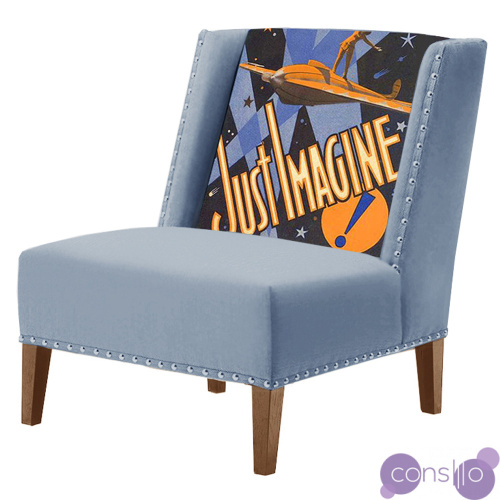 FUN Armchair Just Imagine Blue Дизайнерское кресло с цветным принтом