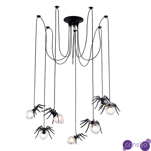 Люстра черная Паук Spiders lamp 7