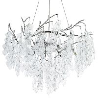 Люстра с хрустальными подвесками в виде листьев Fairytree Leaves Silver Chandelier 10