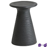 Круглый приставной столик из массива манго Piero Black Side Table